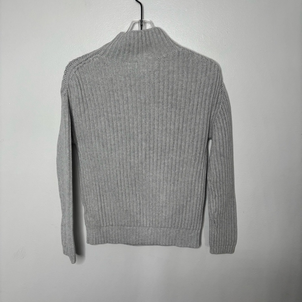GAP Ribbed Mock Neck Sweater XS Gray 100% Cotton Classic - Picture 8 of 8